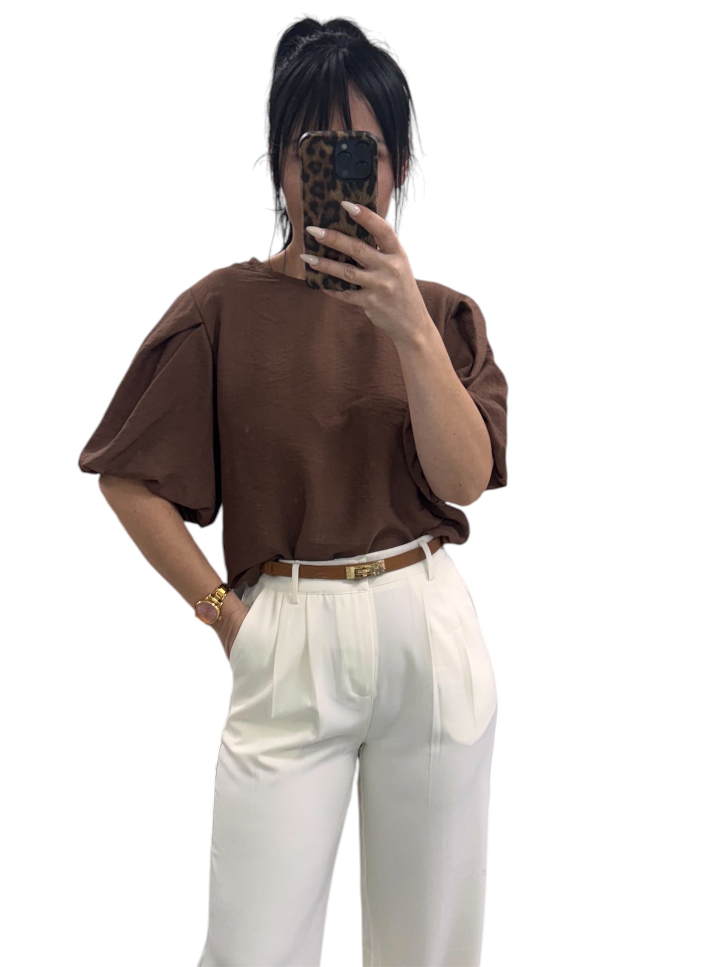 Blusa manga abullonada