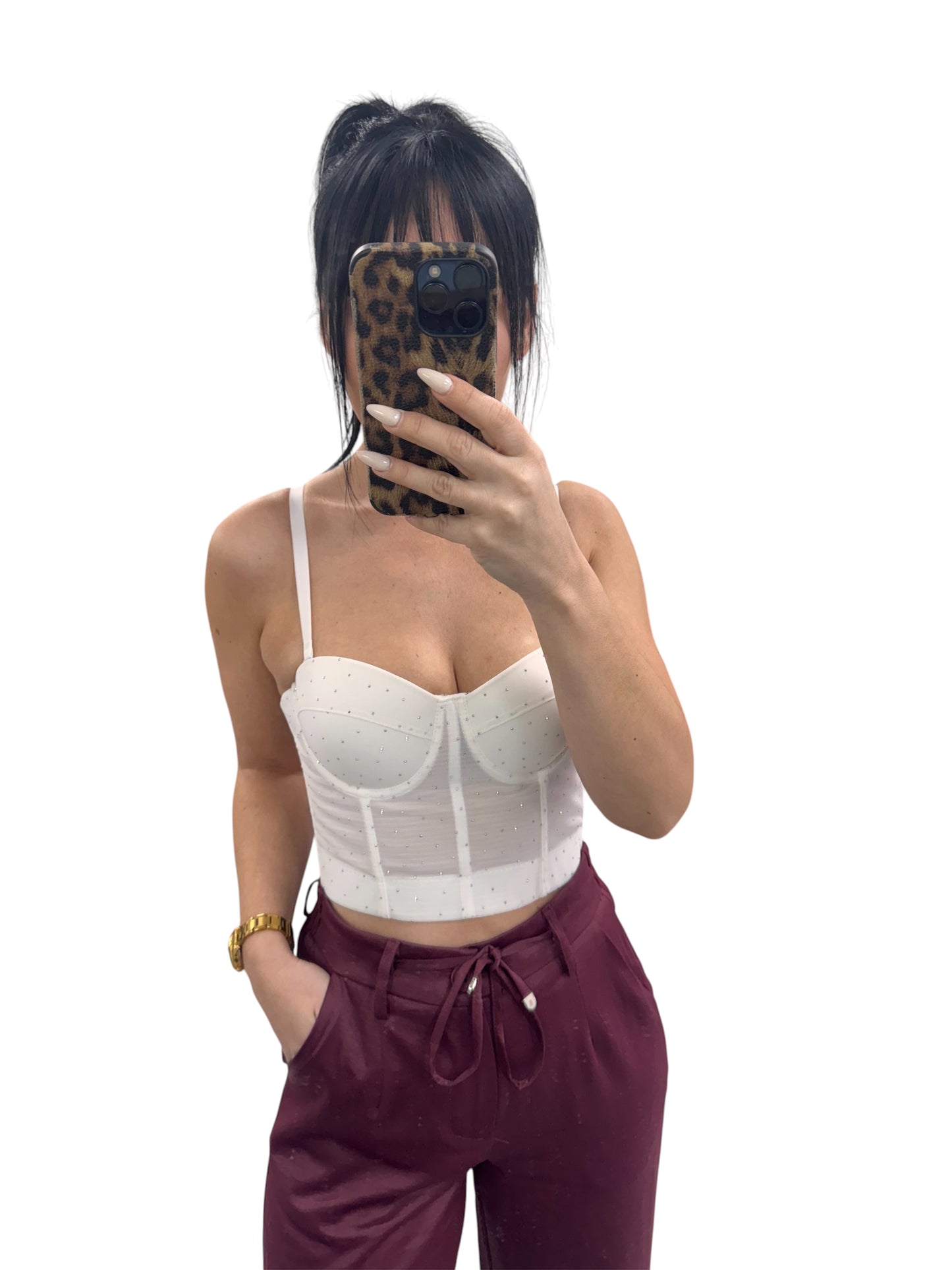 Corset Blanco Diamante