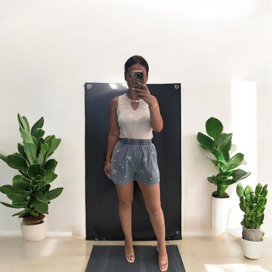 BLUSA CANALÉ PERLA Y SHORT